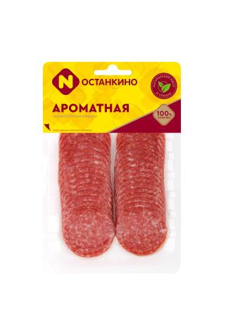 Колбаса сырокопченая Останкино Ароматная в нарезке 100 гр., вакуум