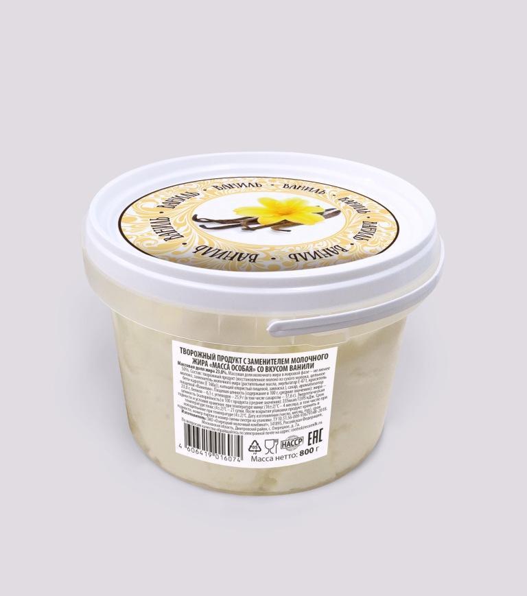 Продукт творожный Деревенское подворье ваниль 23% 800 гр., ведро