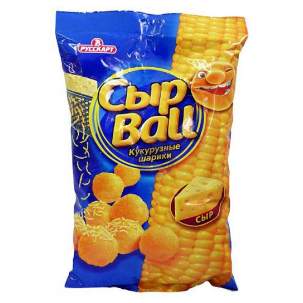 Снеки кукурузные сырные Русскарт Ball 140 гр., флоу-пак