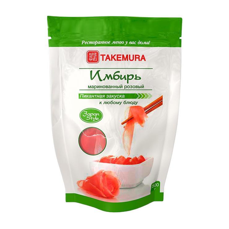 Имбирь Takemura маринованный розовый 300 гр., дой-пак