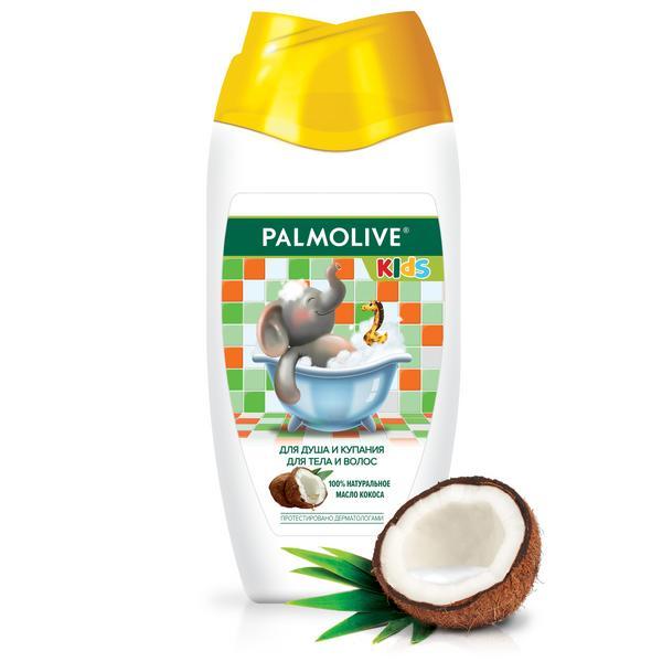 Гель для душа и купания Palmolive для тела и волос с кокосом для детей от 3 лет 250 мл., флакон