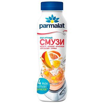 Йогуртовый смузи Parmalat с манго, ананасом, красным апельсином, злаками 1,2%, 280 гр., ПЭТ