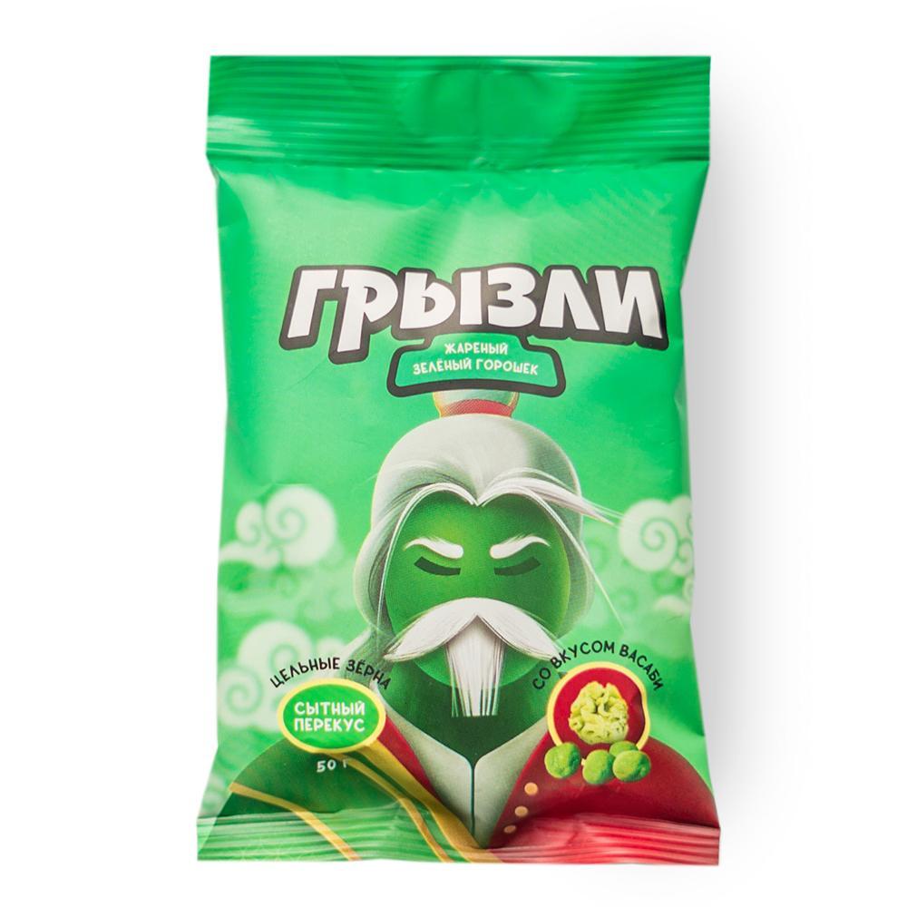 Горошек зеленый Грызли жареный со вкусом васаби 50 гр., флоу-пак