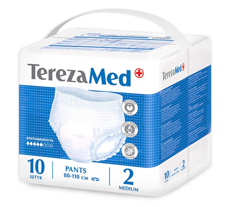 Трусы-подгузники для взрослых Tereza Med medium 2 80-110см, 10 шт., флоу-пак