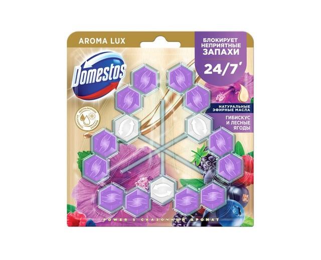 Блок для очищения унитаза Domestos power 5 aroma lux гибискус и лесные ягоды 3 шт., 150 гр., блистер