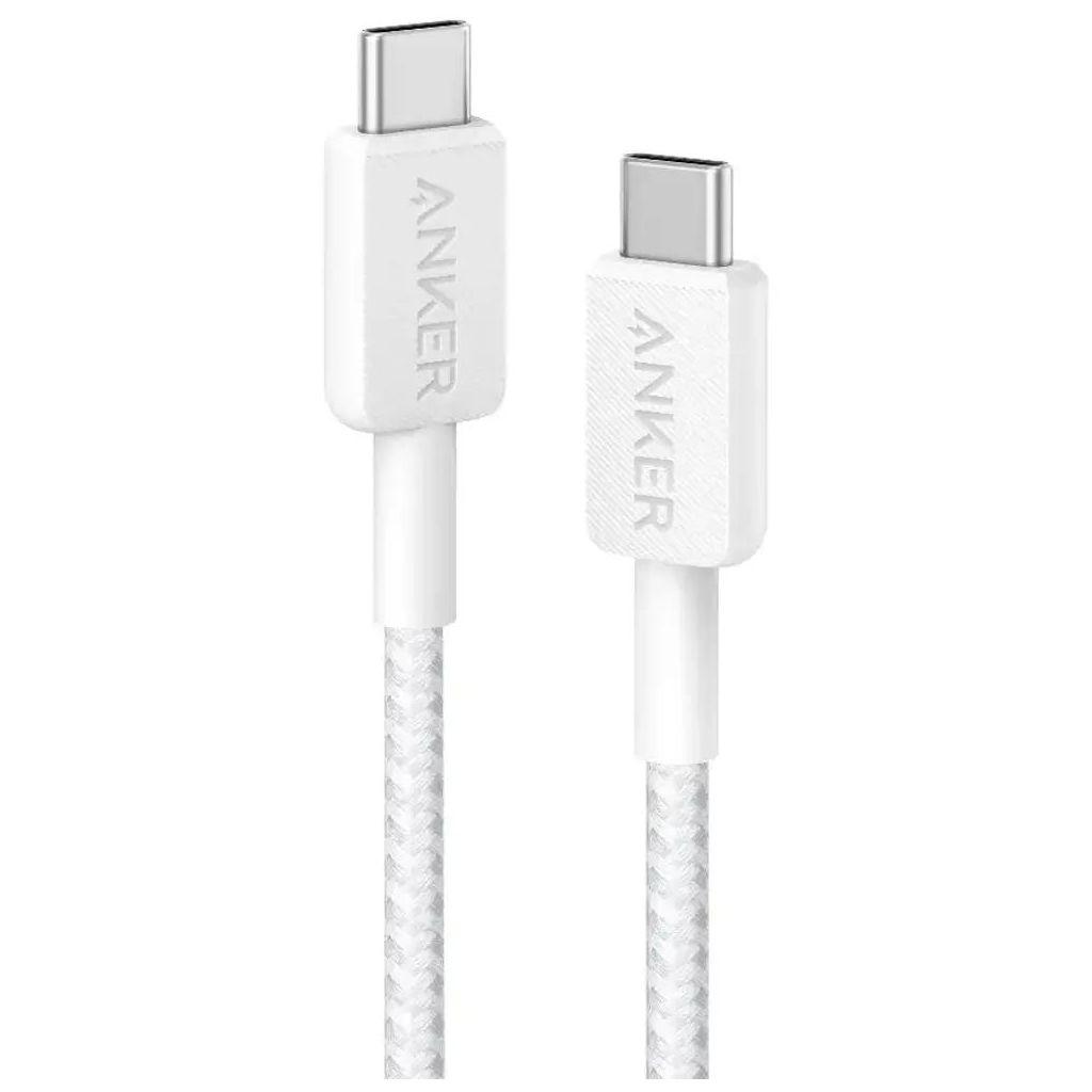 Кабель ANKER 322, USB Type-C (m) - USB Type-C (m), 1.8м, MFI, 3A, белый [a81f6g21]