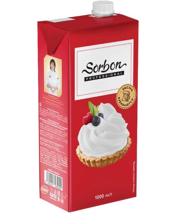 Крем кондитерский для взбивания Sorbon Ванильный вкус на растительной основе ультрапастеризованный 25% 1 л., тетра-пак