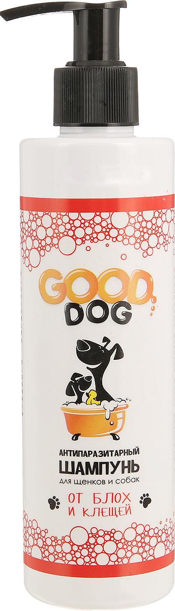 Шампунь для щенков и собак от блох и клещей антипаразитарный, Good Dog, 250 мл., пластиковый флакон с дозатором