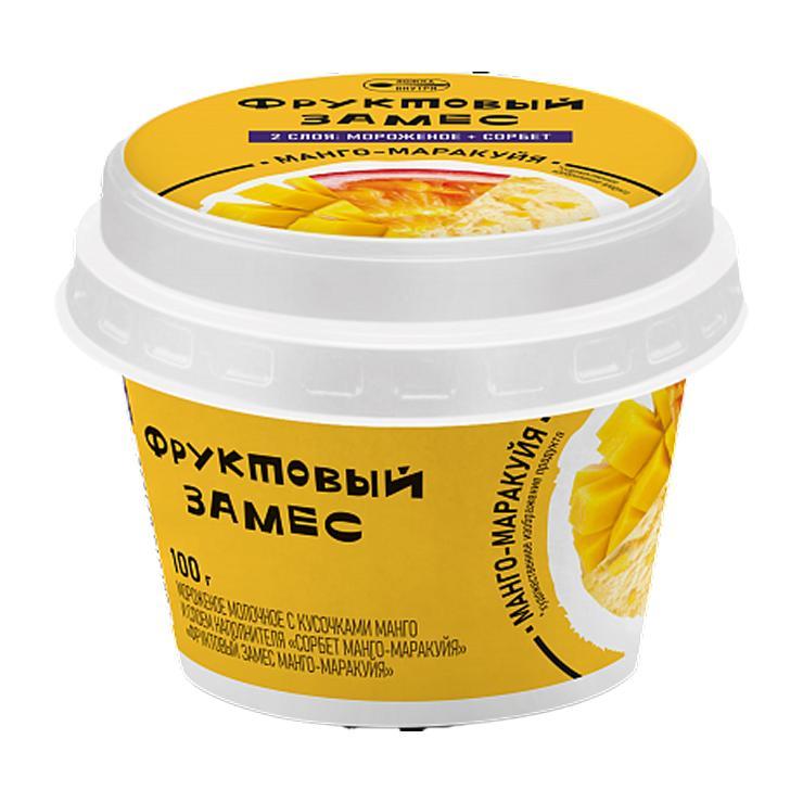 Мороженое Полайс Фруктовый замес манго маракуйя 100 гр., стакан
