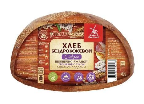 Хлеб Хлебное Местечко бездрожжевой Сибуле гречневый с луком 300 гр., пленка