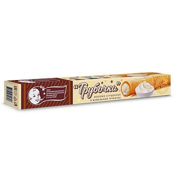 Вафельная трубочка с молочным кремом м.д.ж. 11,7% 65 гр., флоу-пак