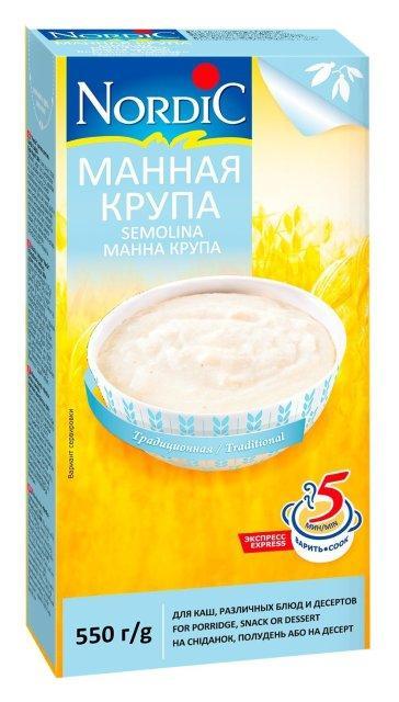 Каша Nordic манная крупа, 550 гр., картон