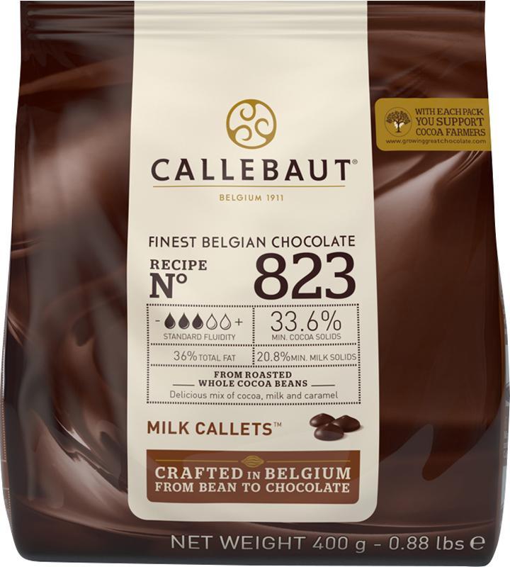 Шоколад молочный 33,6% какао 823-E0-D94, , Callebaut, 400 гр., металлизированный пакет