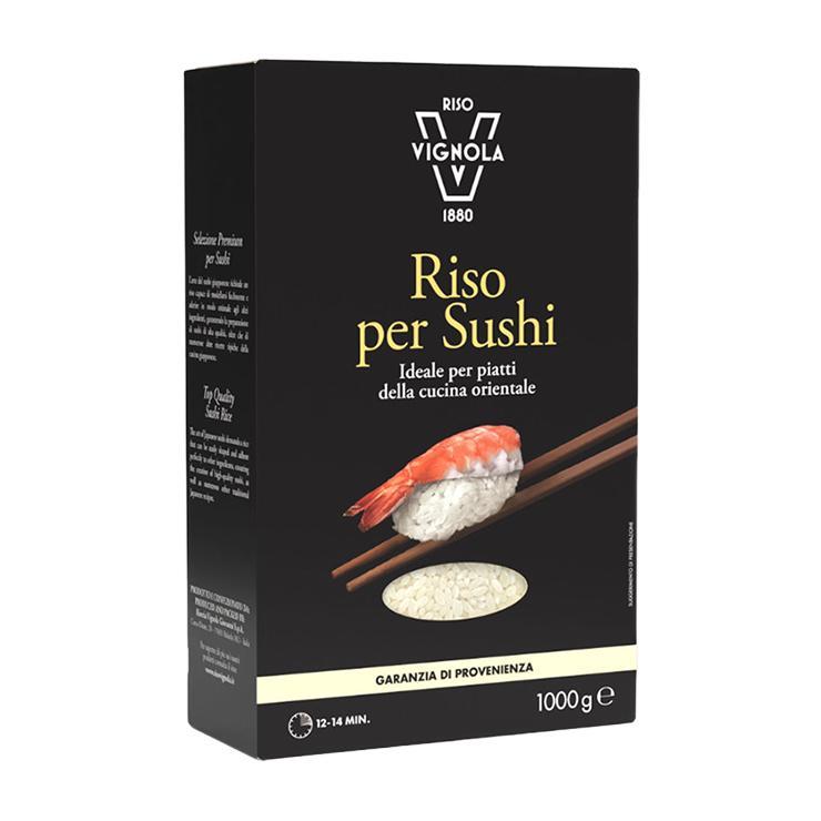 Рис Riso Vignola для суши белый круглозёрный 1 кг., картон
