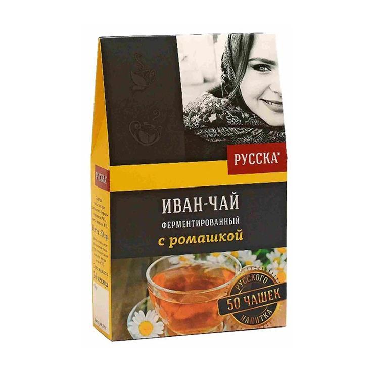 Чай РУССКА Иван-чай ферментированный с ромашкой 50 гр., картон