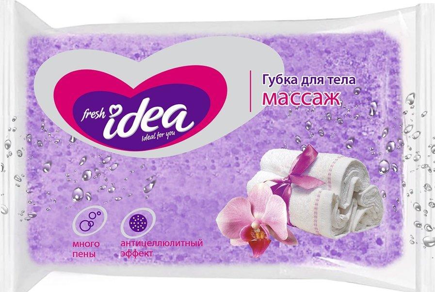 Губка Fresh Idea для тела массаж прямоугольник, флоу-пак