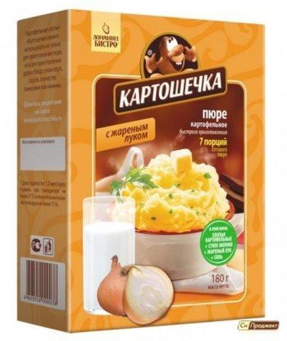 Пюре Картошечка картофельное с жареным луком (7 порций), 180 гр, картон