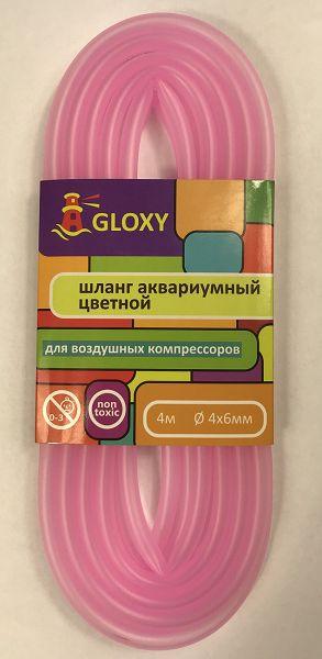 Шланг для аквариума GLOXY воздушный Розовый, 4×6 мм, длина 4 м., блистер