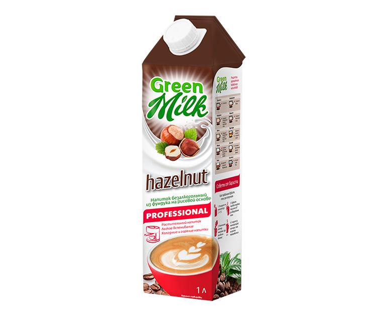 Напиток растительный Green Milk Hazelnut professional из фундука на рисовой основе, 1 л., тетра-пак