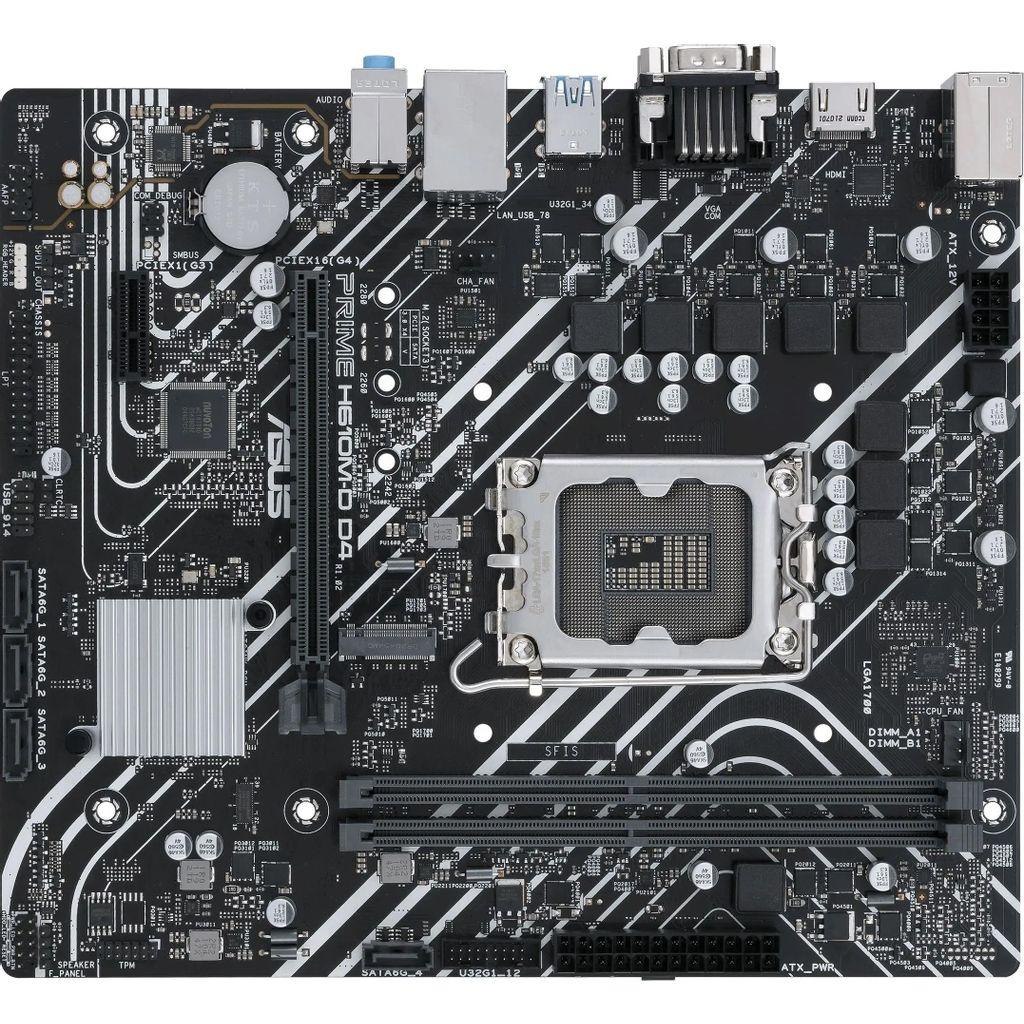 Материнская плата ASUS PRIME H610M-D D4, Socket LGA 1700, Intel H610, mATX, Ret