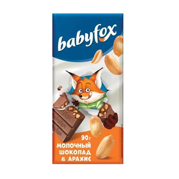 КОНДИТЕРКА КДВ Групп (Яшкино) Шоколад Baby fox МОЛОЧНЫЙ с арахисом,90 гр. (14) (РРВ008)