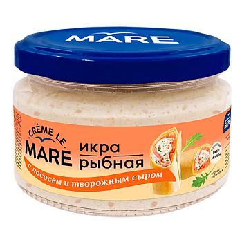 Икра MARE рыбная с лососем и творожным сыром 165 гр., стекло