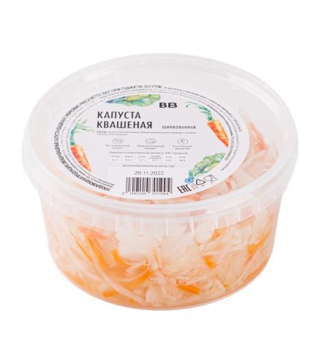 Капуста ВкусВилл квашеная 300 гр., пластиковый контейнер