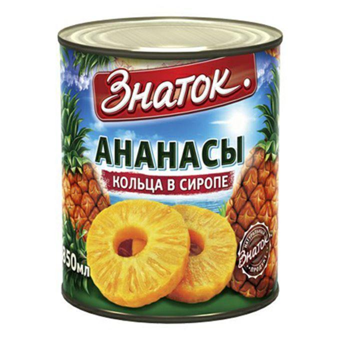 Ананасы Знаток кольцами 830 гр., ж/б