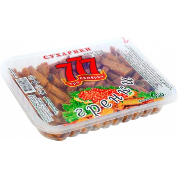Гренки 777 со вкусом красной икры 150 гр., ПЭТ