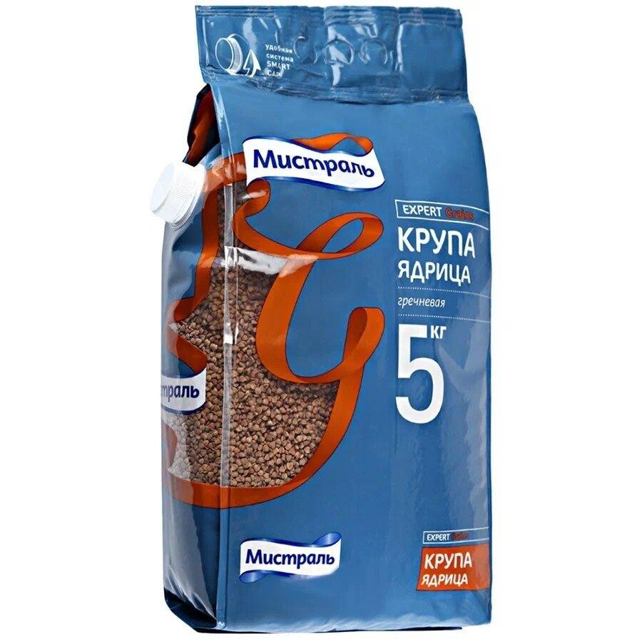 Крупа Мистраль гречневая ядрица 5 кг., флоу-пак