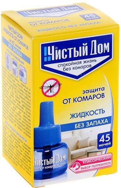 Жидкость от комаров без запаха 45 ночей, Чистый дом, 56 гр., картон