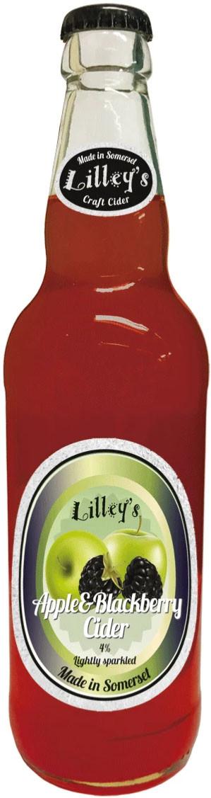 Cидр яблочный сладкий со вкусом ежевики 4% Lilley's Cider, 500 мл., стекло
