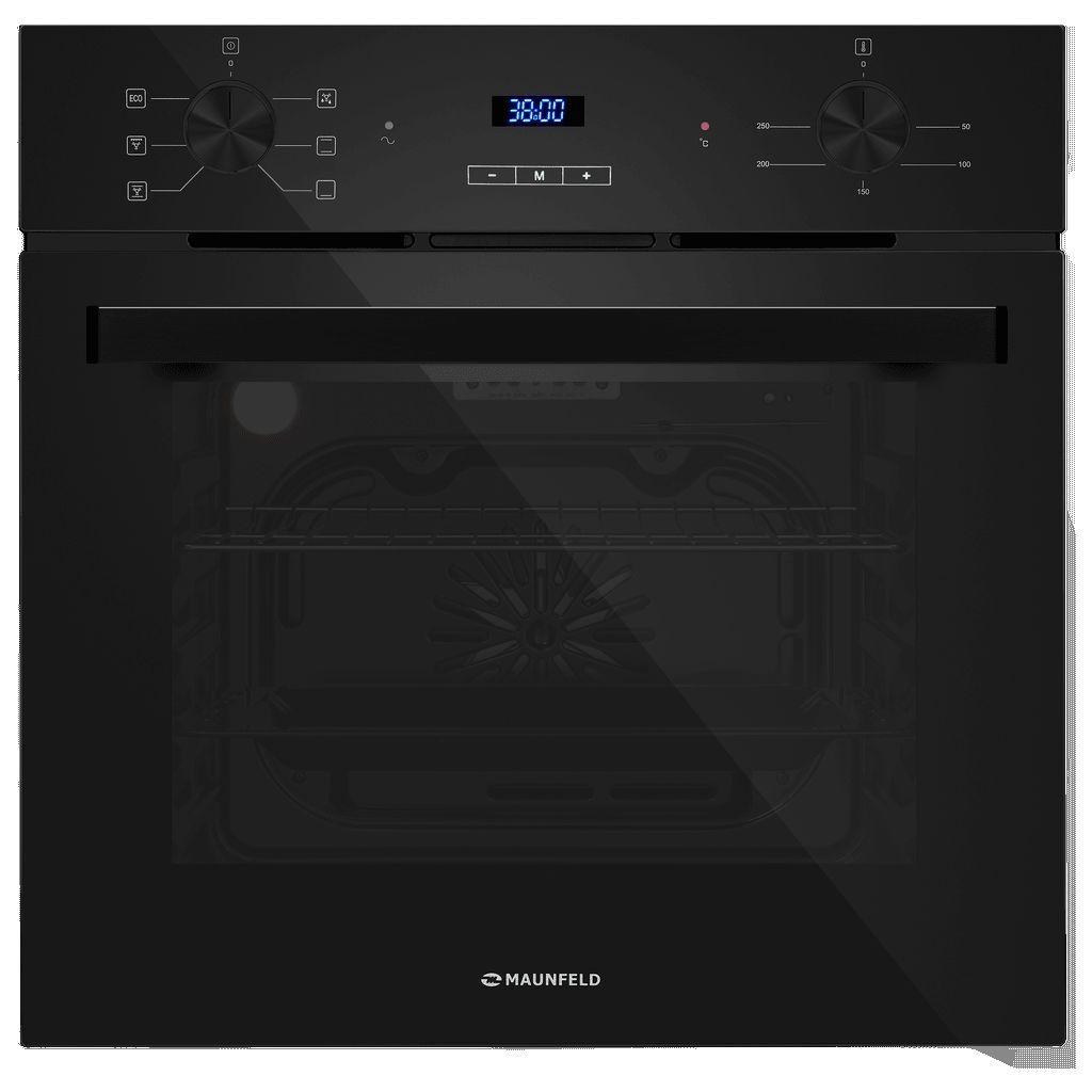 Духовой шкаф электрический MAUNFELD AEOH6062B2M, 60л, дверца с 3 стеклами, черный