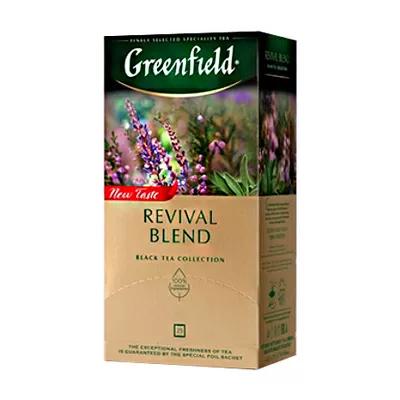 Чай Greenfield черный Revival Blend шалфей-эвкалипт 25 пакетиков 42,5 гр., картон