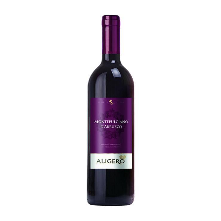 Вино Aligero Montepulciano d'Abruzzo красное сухое 12,5% Италия 750 мл., стекло
