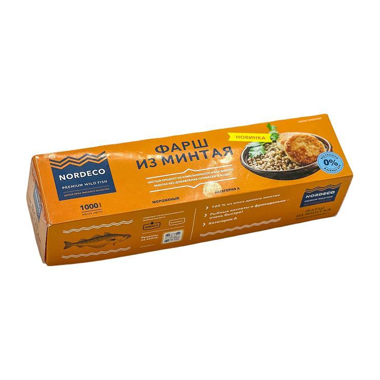 Фарш из минтая Nordeco замороженный 1 кг., картон