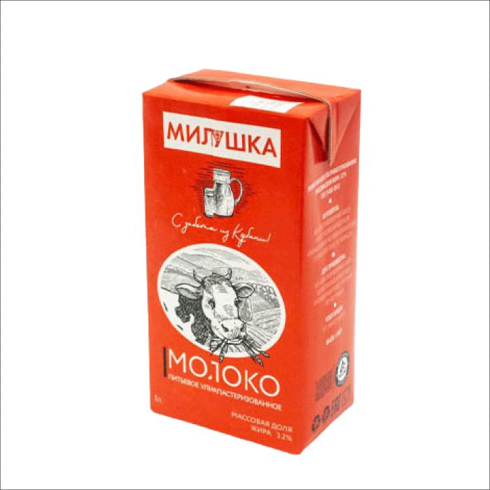Молоко Милушка 3,2% 1 л., тетра-пак
