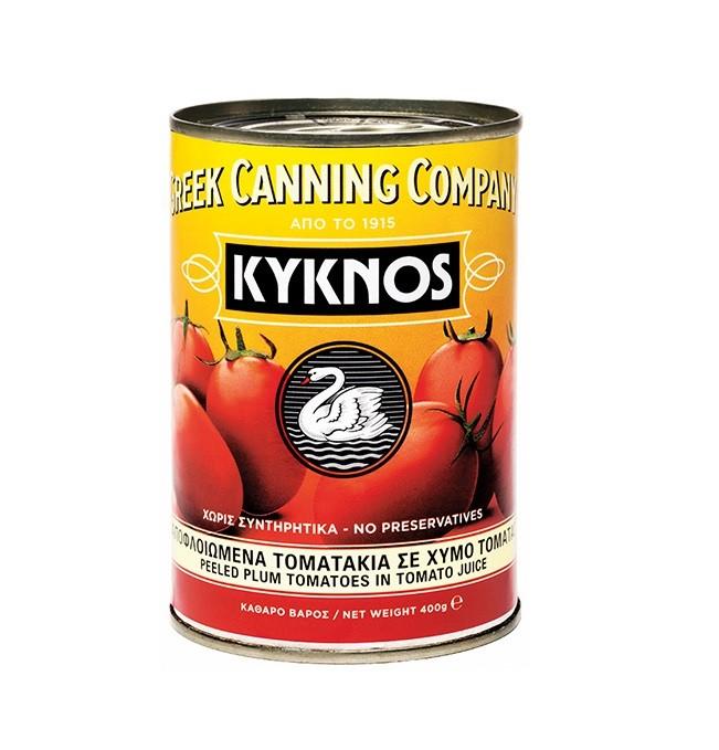 Томаты консервированные Kyknos очищенные в собственном соку 400 гр., ж/б