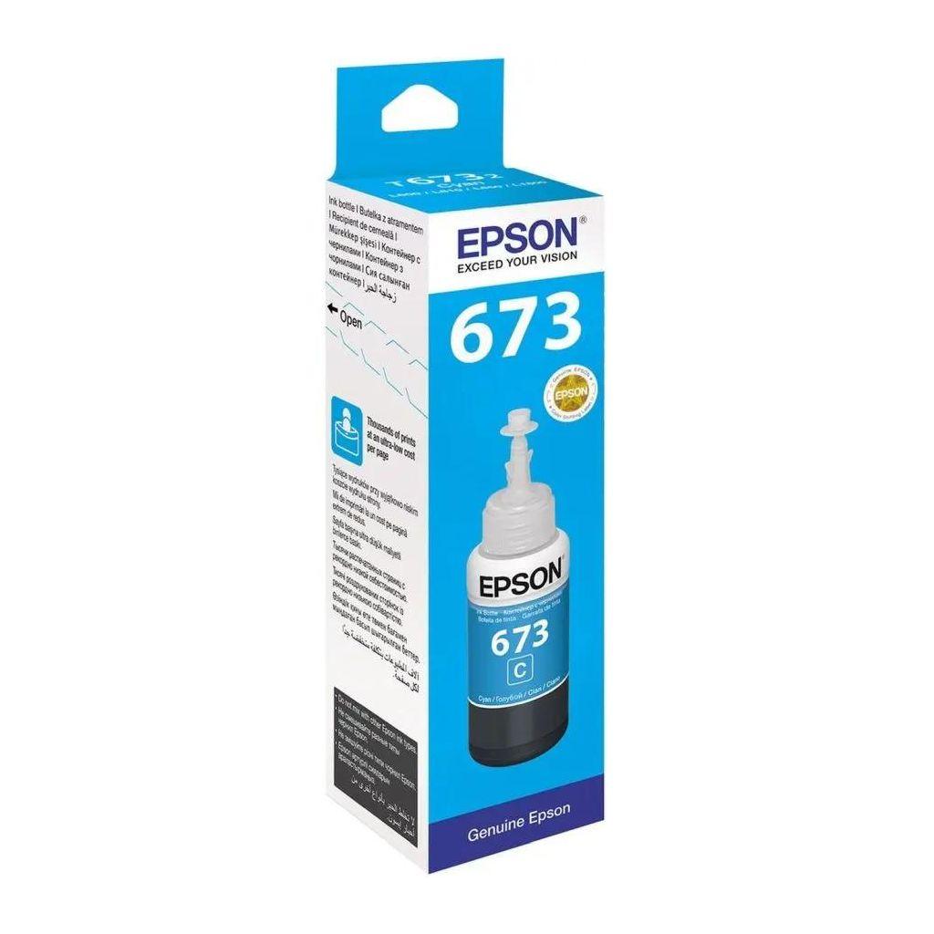 Чернила Epson 673 C13T673298 (аналог C13T67324A), для Epson, 70мл, голубой