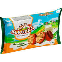 Рулет с начинкой топленое молоко Коровка, РотФронт, 210 гр., флоу-пак