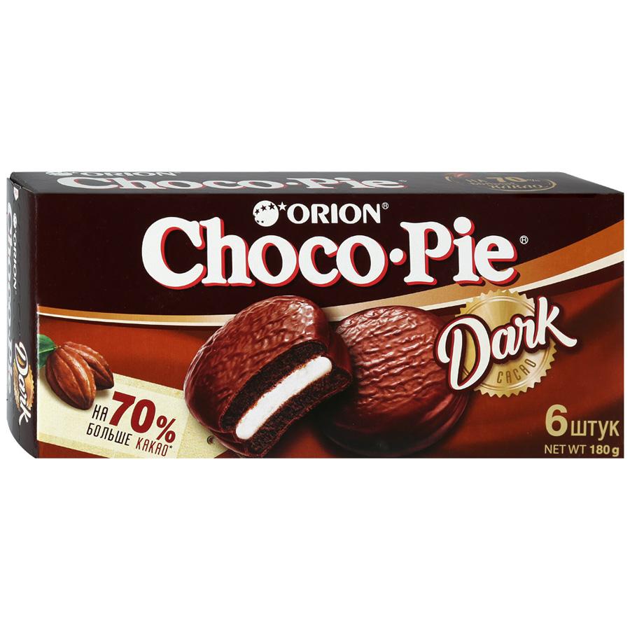 Печенье Choco Pie Dark 6 штук 180 гр., картон