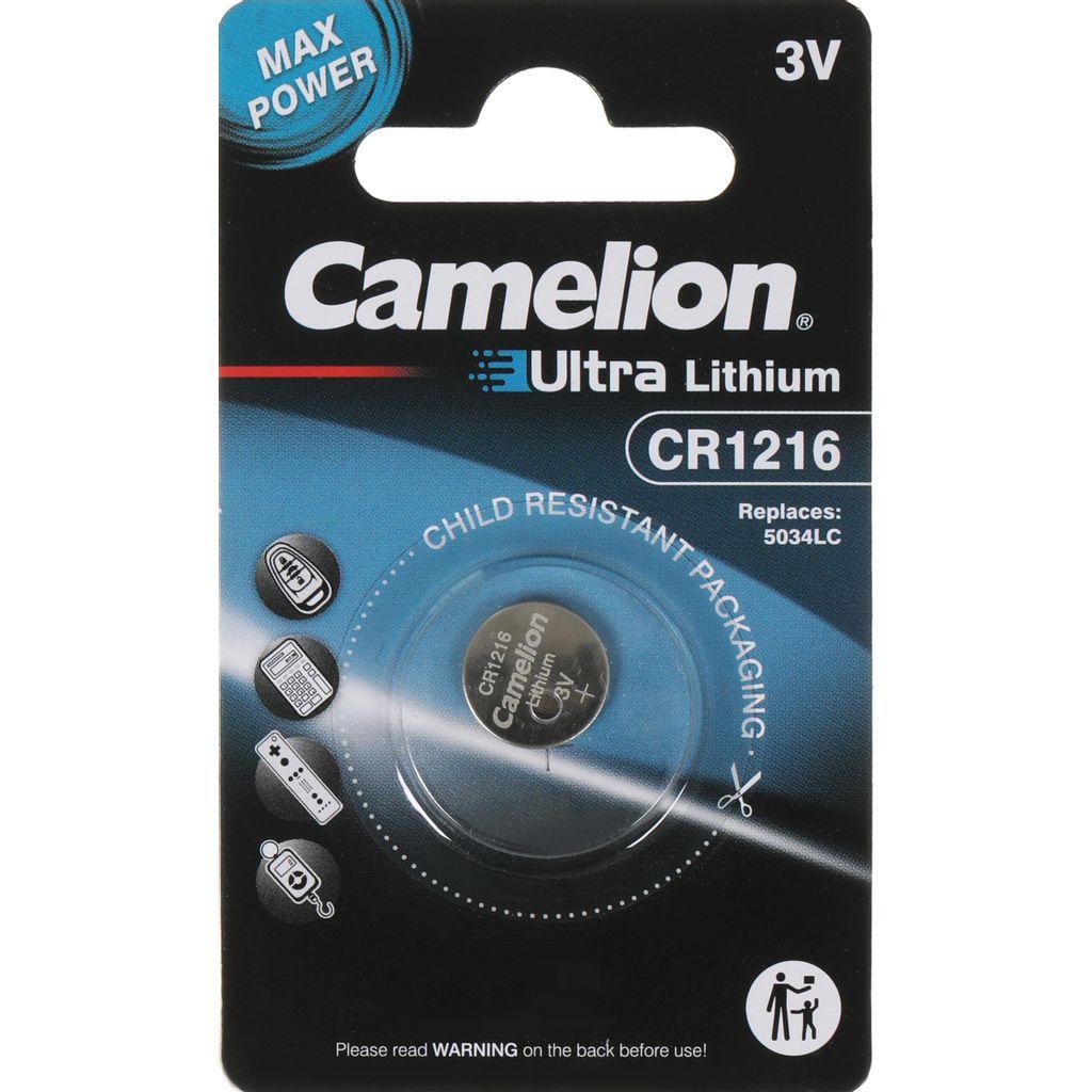 CR1216 Батарейка Camelion Lithium CR1216-BP1, 1 шт.