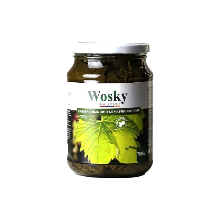 Виноградные листья WOSKY из сорта киш-миш 700 гр., стекло