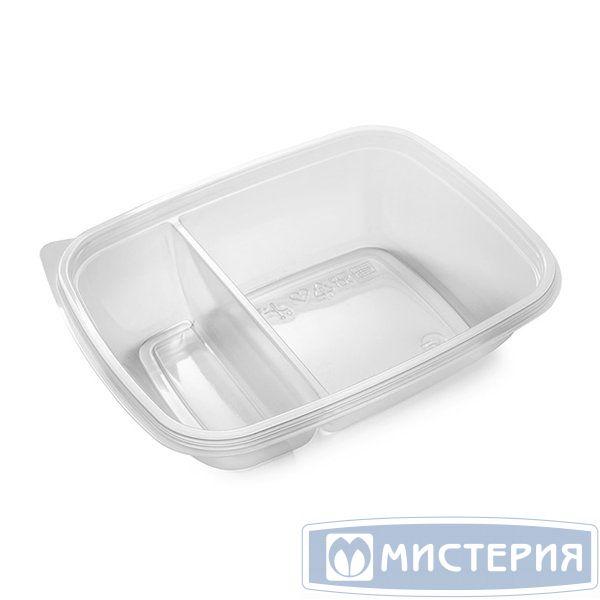 Контейнер 490[343+147] мл 2-секц., 196х157х50 мм, без крышки, прозр., ПП, 50 шт/упак ПолиЭр 100 шт/кор Россия К-2016-700/2, 100 шт