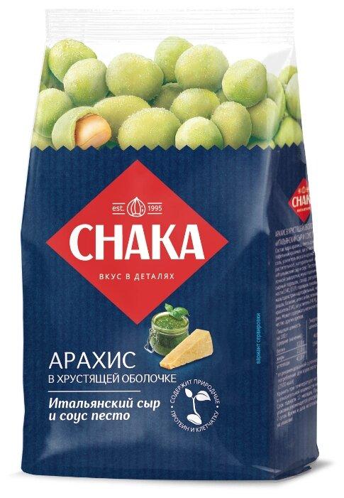 Арахис Chaka в хрустящей оболочке со вкусом Итальянский сыр и соус Песто 80 гр., флоу-пак