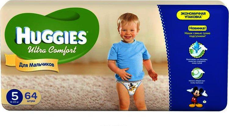 Подгузники Huggies Ultra Comfort для мальчиков 5 12-22 кг 64 шт.