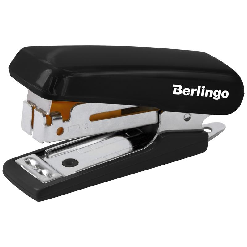 Мини-степлер Berlingo Comfort №10 до 10 листав пластиковый корпус черный., картон