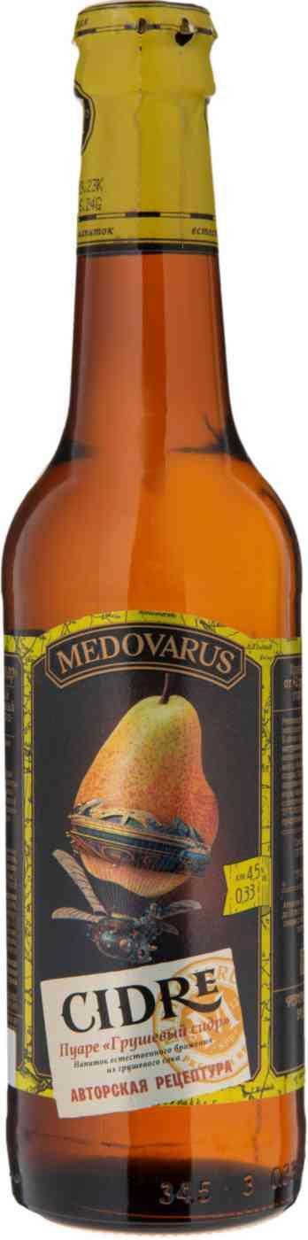 Сидр MEDOVARUS Пуаре грушевый сухой 4,5%, 330 мл., стекло
