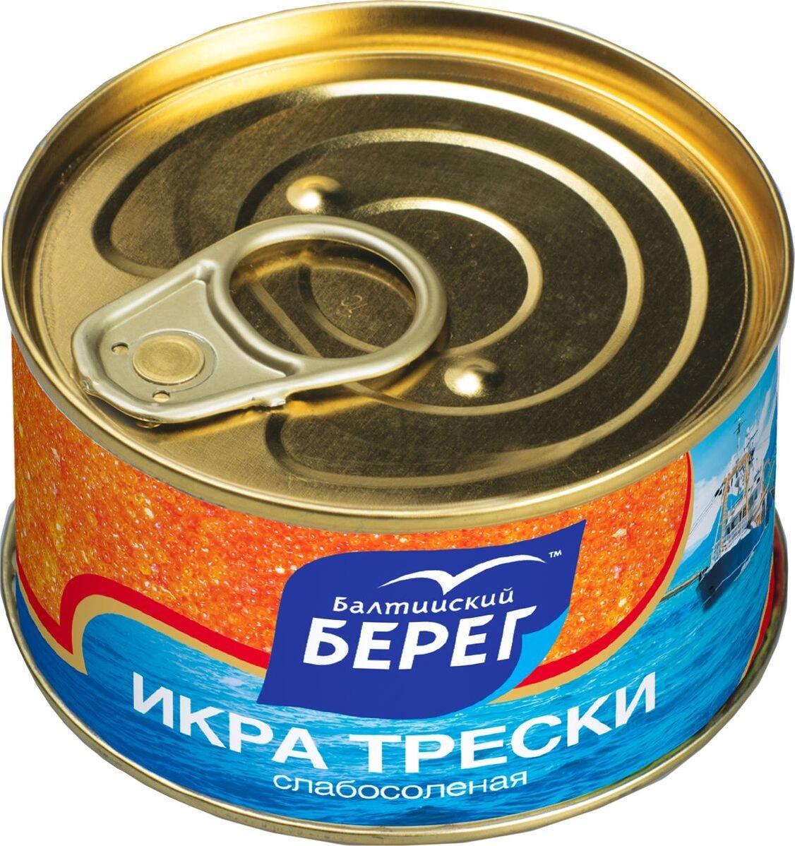 Икра Балтийский берег трески слабосоленая 130 гр., ж/б