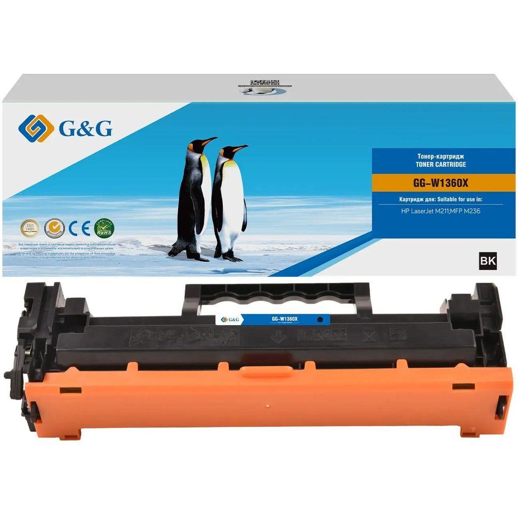 Картридж G&G 136X, черный / GG-W1360X